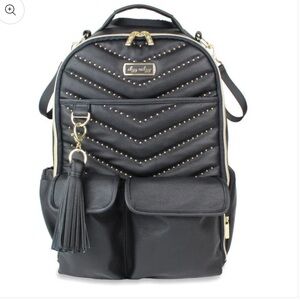 Itzy Ritzy Black Backpack with Gold Accents